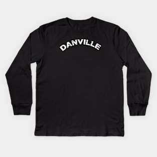 Vintage Danville CA Distressed White Varsity Kids Long Sleeve T-Shirt